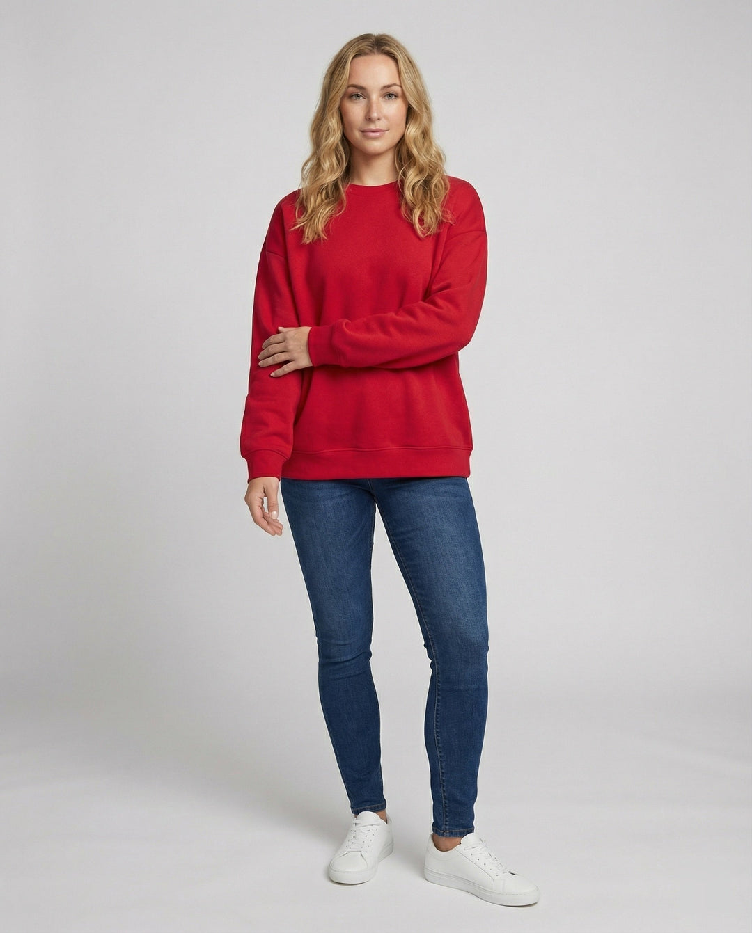 Relaxed Crew Neck Sweatshirt | Drop Shoulder | Soft Cotton Blend-Fashion Nora