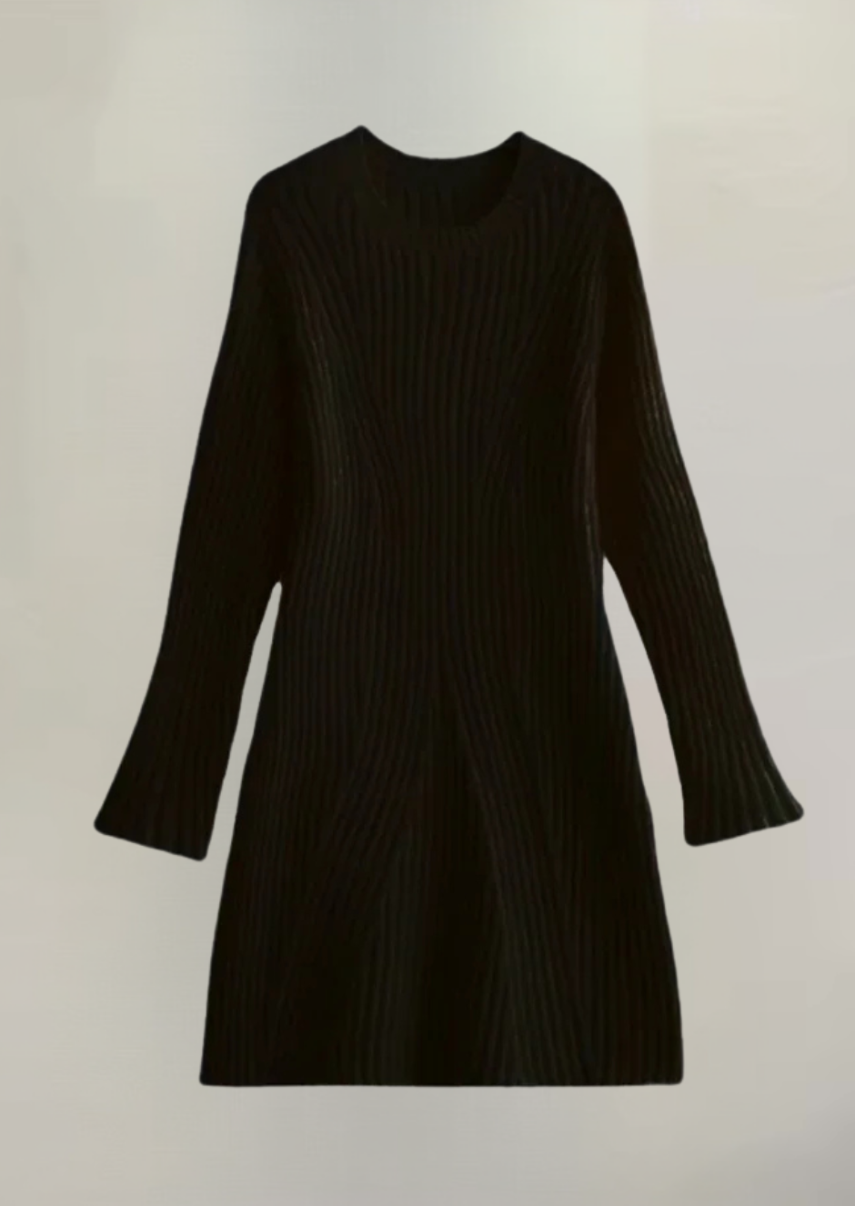 Ribbed Knit Mini Dress | Long Sleeve Bodycon Sweater Dress-Fashion Nora