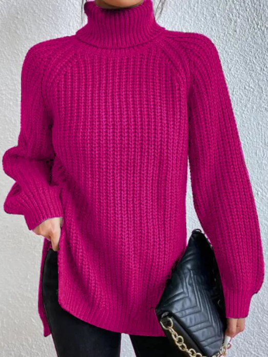 Roll Neck Sweater | Relaxed Fit | Cotton-Polyester Blend | Cosy Winter Jumper-Fashion Nora