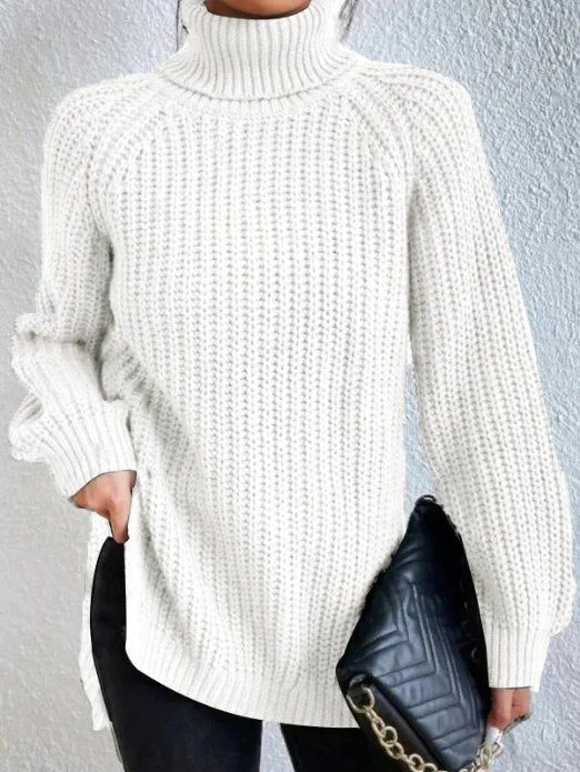 Roll Neck Sweater | Relaxed Fit | Cotton-Polyester Blend | Cosy Winter Jumper-Fashion Nora