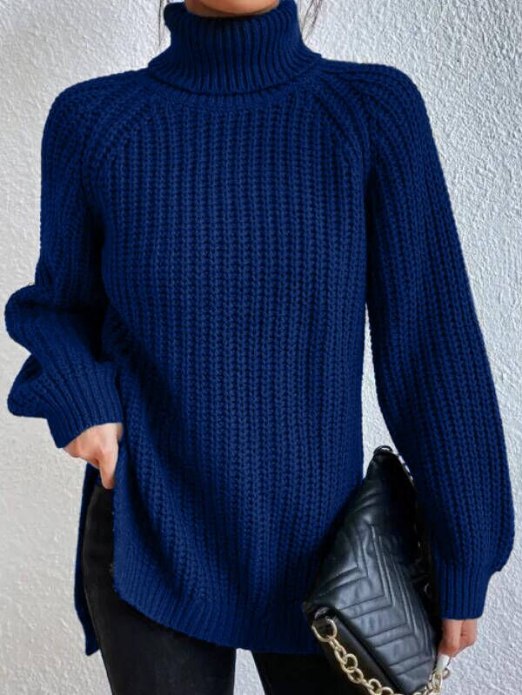 Roll Neck Sweater | Relaxed Fit | Cotton-Polyester Blend | Cosy Winter Jumper-Fashion Nora