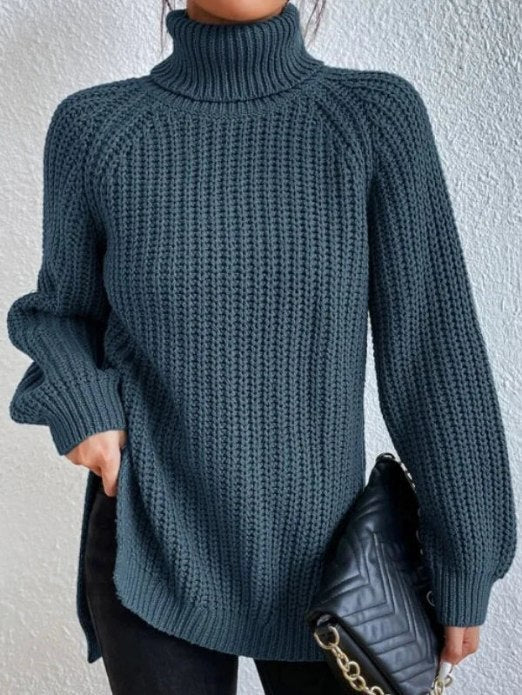 Roll Neck Sweater | Relaxed Fit | Cotton-Polyester Blend | Cosy Winter Jumper-Fashion Nora