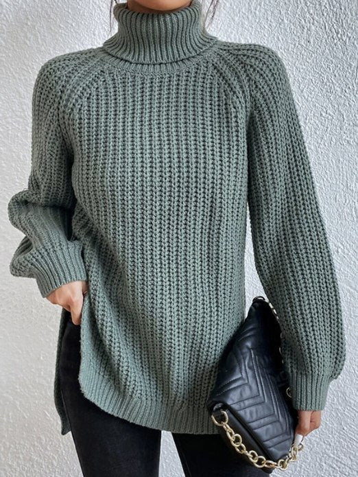 Roll Neck Sweater | Relaxed Fit | Cotton-Polyester Blend | Cosy Winter Jumper-Fashion Nora