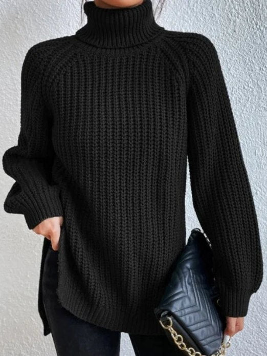 Roll Neck Sweater | Relaxed Fit | Cotton-Polyester Blend | Cosy Winter Jumper-Fashion Nora