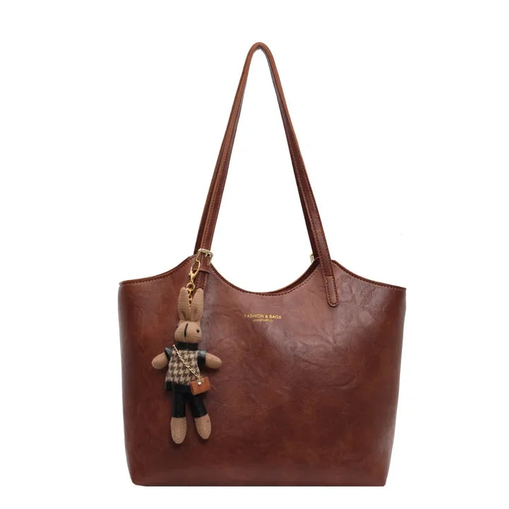 Rustic Edge | Vegan Leather Tote Bag | Vintage Shopper-Fashion Nora