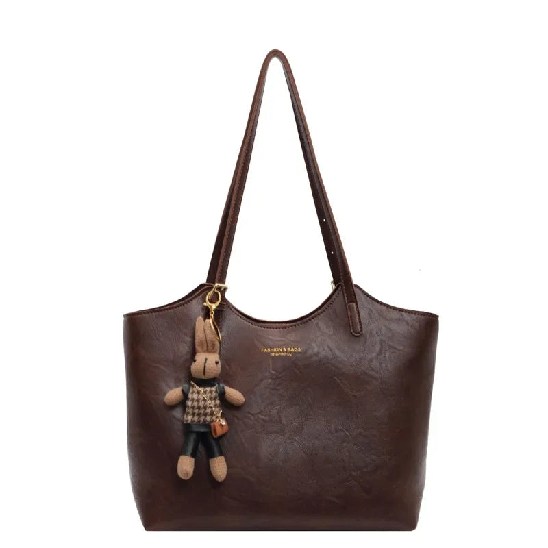 Rustic Edge | Vegan Leather Tote Bag | Vintage Shopper-Fashion Nora