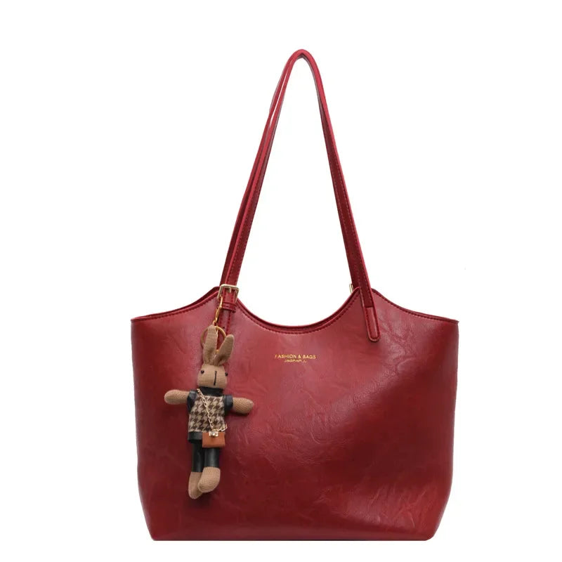 Rustic Edge | Vegan Leather Tote Bag | Vintage Shopper-Fashion Nora