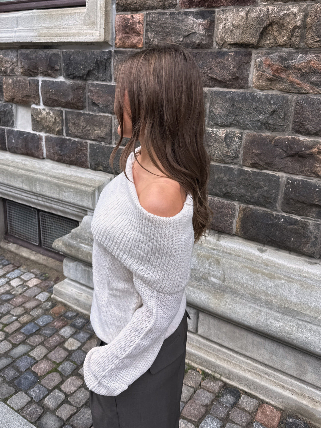Sally Off Shoulder Knit - Off White-Fashion Nora