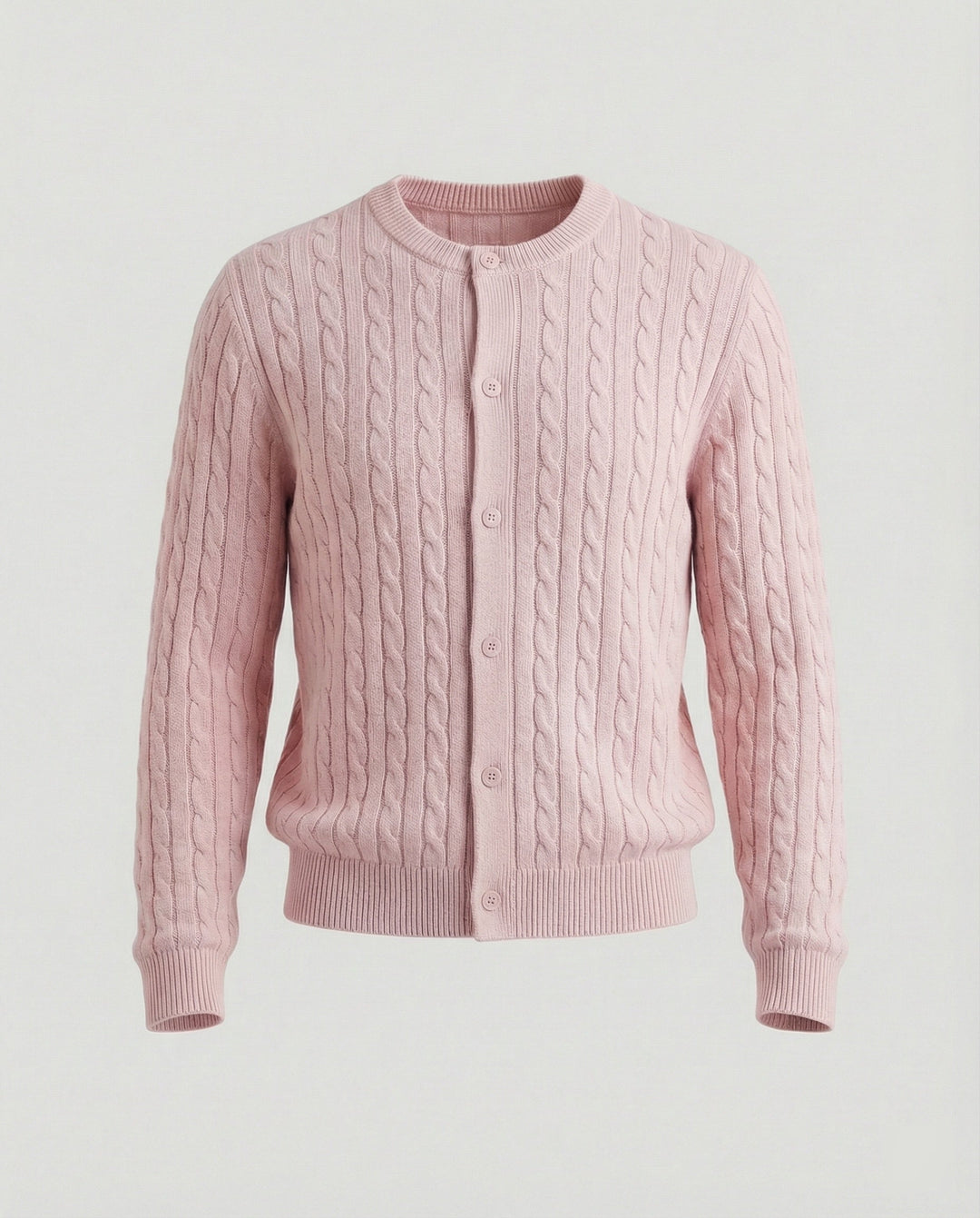 Short Cable Knit Cardigan | Crew Neck | Minimal Button Front-Fashion Nora