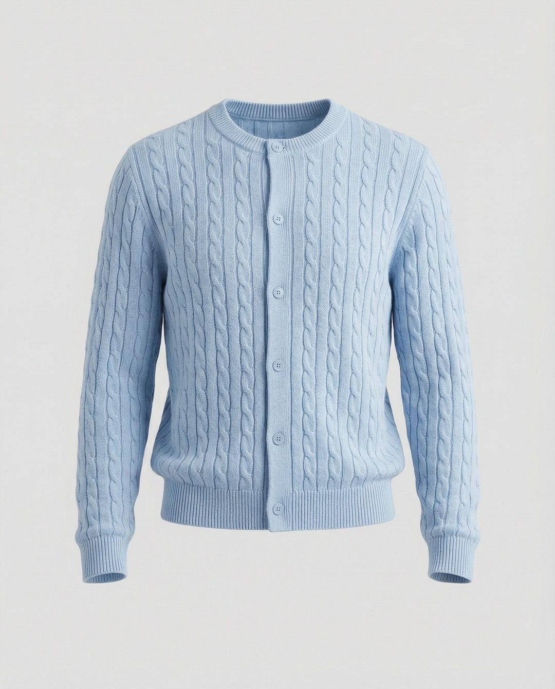 Short Cable Knit Cardigan | Crew Neck | Minimal Button Front-Fashion Nora