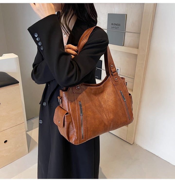 Shoulder Bag | Multi-Pocket | Small | Cargo Bag | Women's Handbag-Fashion Nora