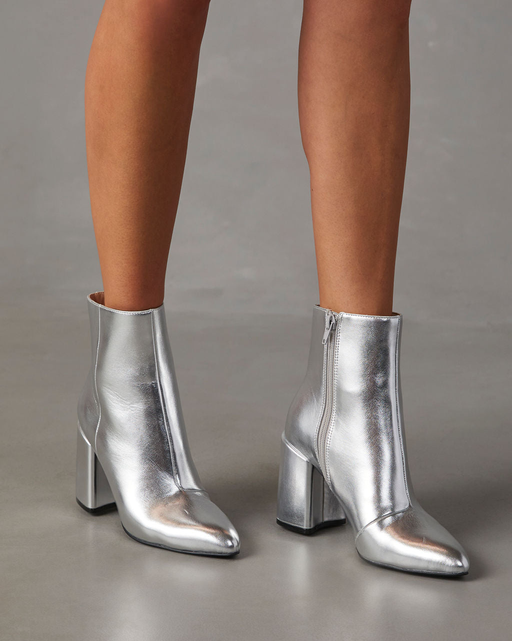 Silver Ankle Boots | Orthopaedic Comfort | Block Heel-Fashion Nora
