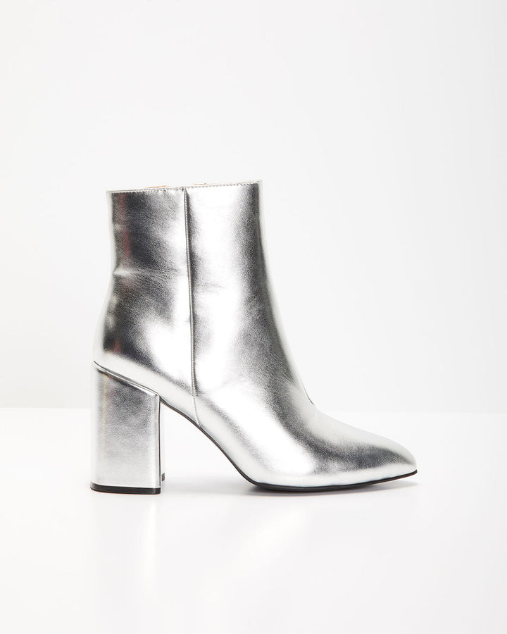 Silver Ankle Boots | Orthopaedic Comfort | Block Heel-Fashion Nora