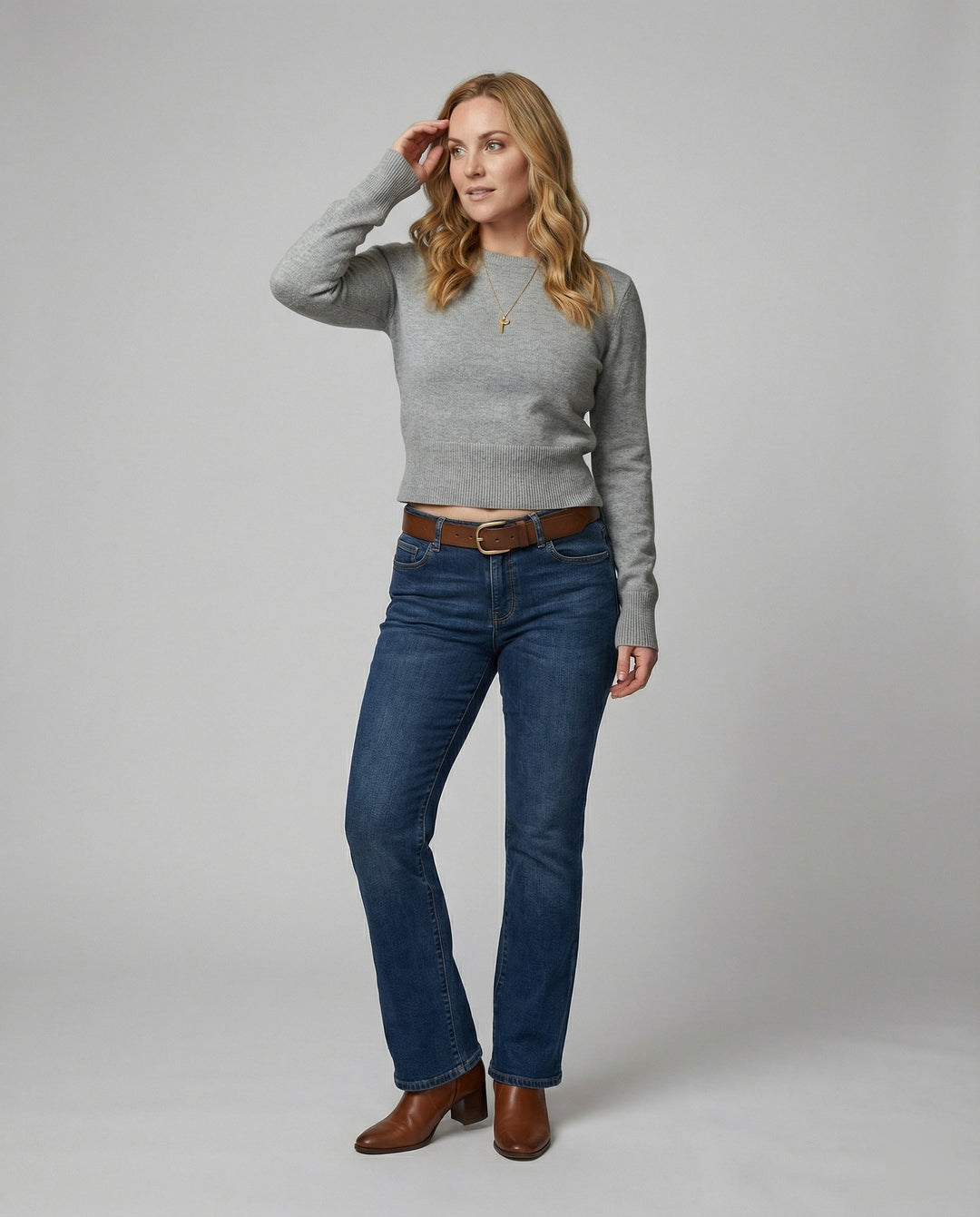 Slim Fit Knit Sweater | Wool Blend Crew Neck | Winter Jumper-Fashion Nora