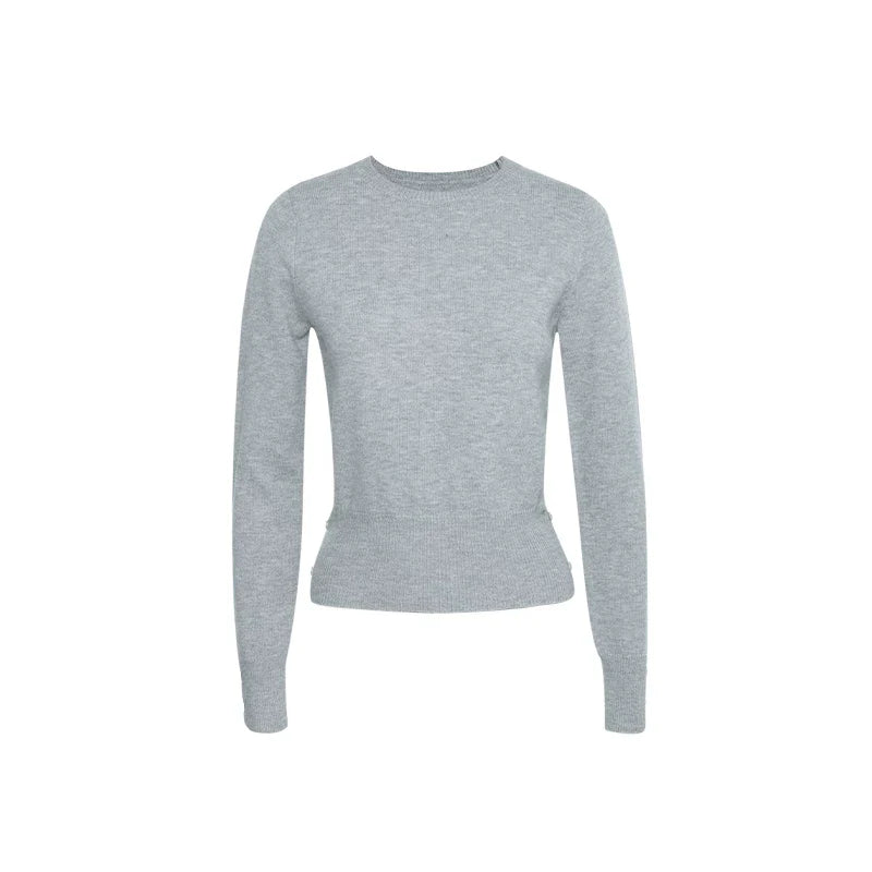 Slim Fit Knit Sweater | Wool Blend Crew Neck | Winter Jumper-Fashion Nora