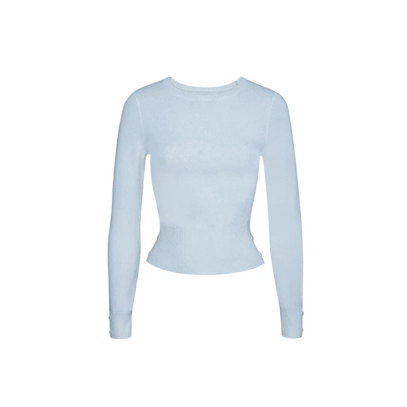 Slim Fit Knit Sweater | Wool Blend Crew Neck | Winter Jumper-Fashion Nora