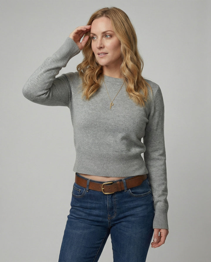 Slim Fit Knit Sweater | Wool Blend Crew Neck | Winter Jumper-Fashion Nora