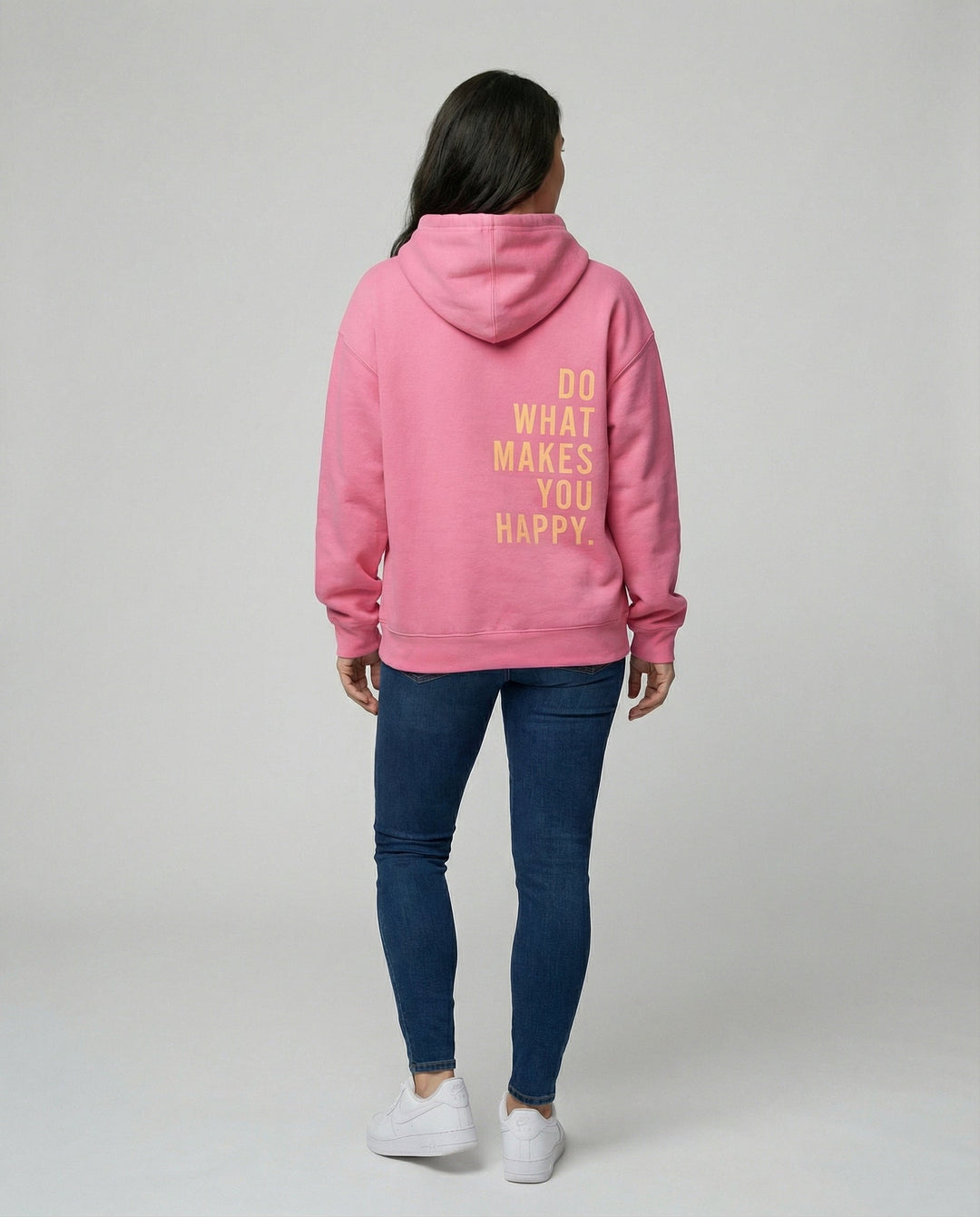 Slogan Back Print Hoodie | Drawstring Hood | Casual Fit-Fashion Nora