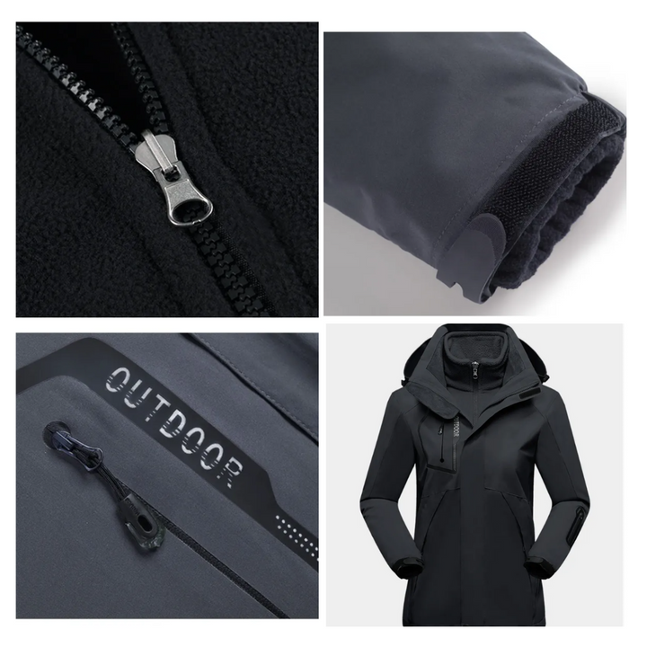 Three in One Outdoor Jacket | Fleece Liner | Waterproof Shell-Fashion Nora