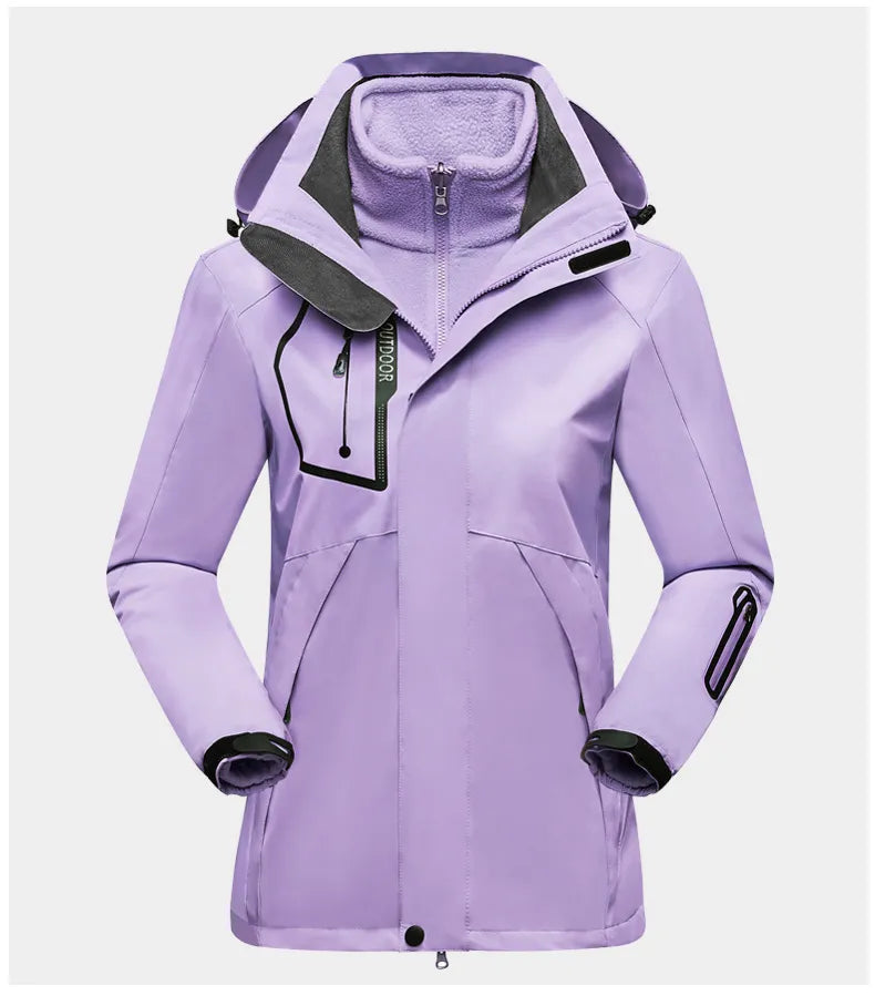 Three in One Outdoor Jacket | Fleece Liner | Waterproof Shell-Fashion Nora