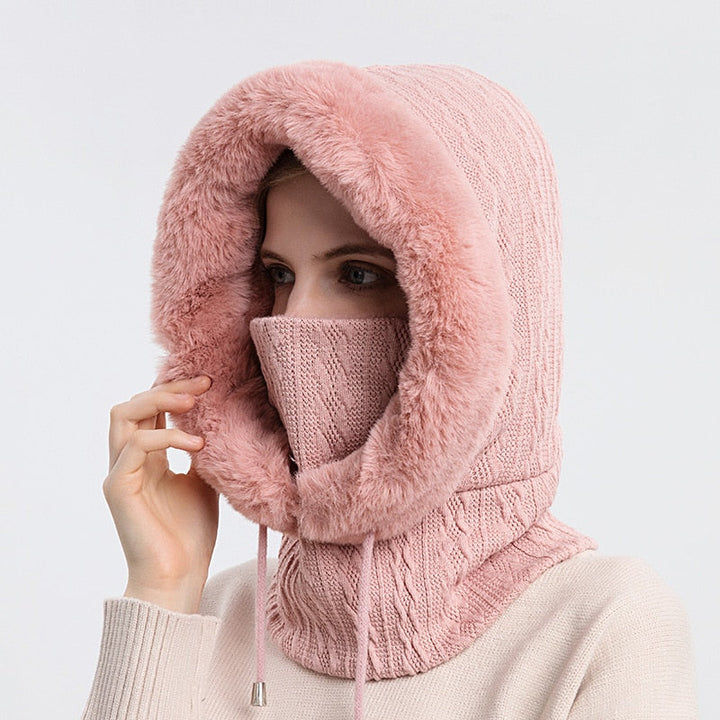 Three in One Winter Scarf and Beanie | Knit Neck Warmer Set-Fashion Nora
