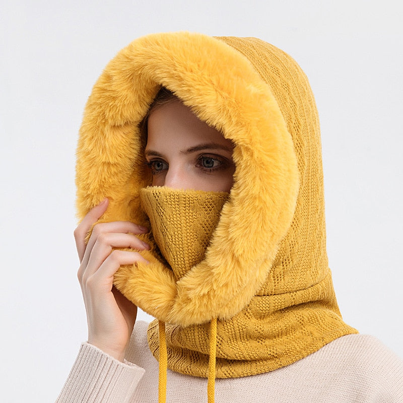 Three in One Winter Scarf and Beanie | Knit Neck Warmer Set-Fashion Nora