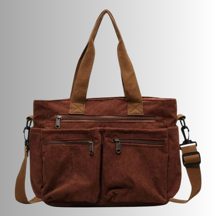 Urban Cord | Corduroy Tote Bag | Laptop Shoulder Bag-Fashion Nora