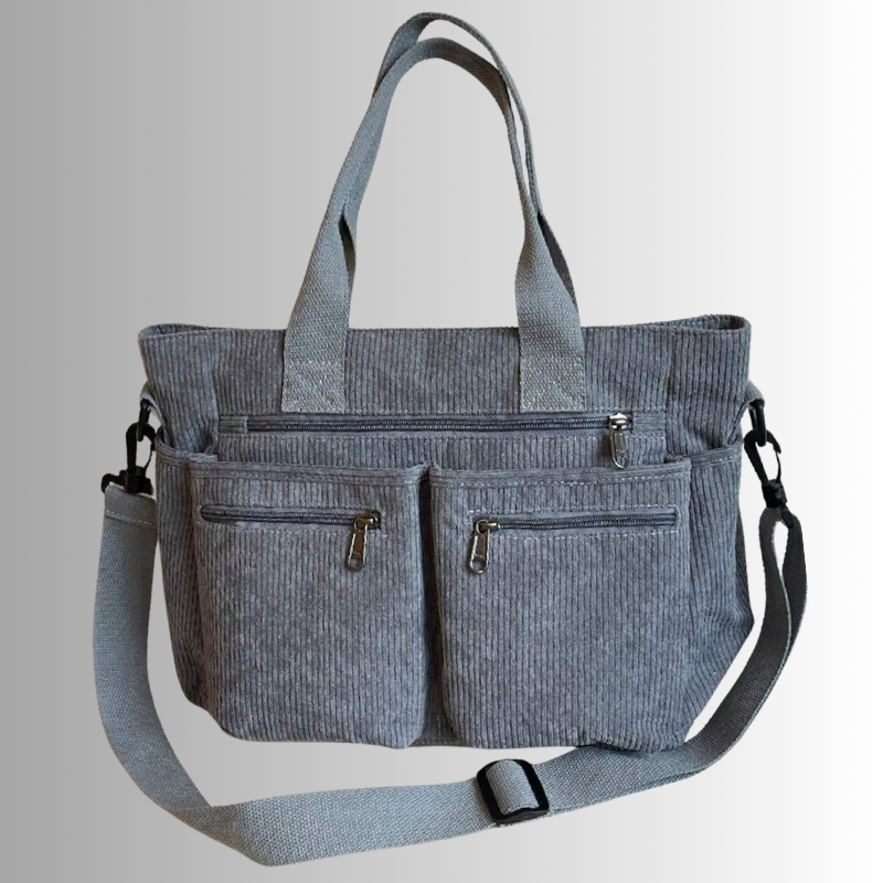 Urban Cord | Corduroy Tote Bag | Laptop Shoulder Bag-Fashion Nora