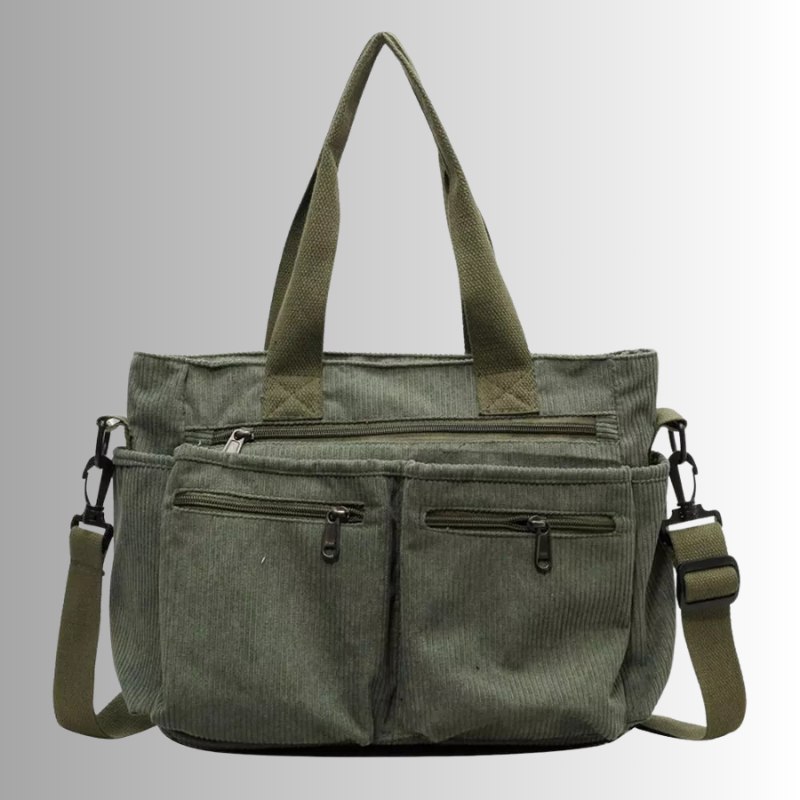 Urban Cord | Corduroy Tote Bag | Laptop Shoulder Bag-Fashion Nora