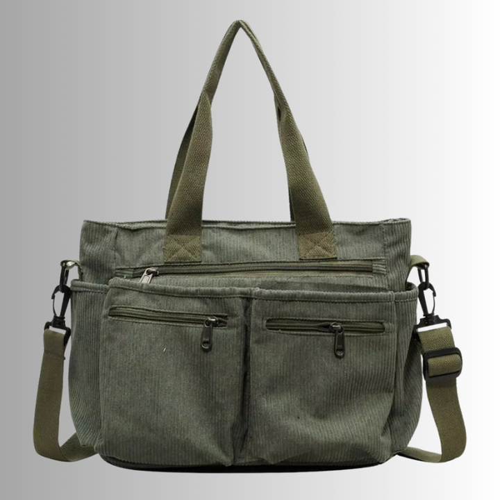 Urban Cord | Corduroy Tote Bag | Laptop Shoulder Bag-Fashion Nora