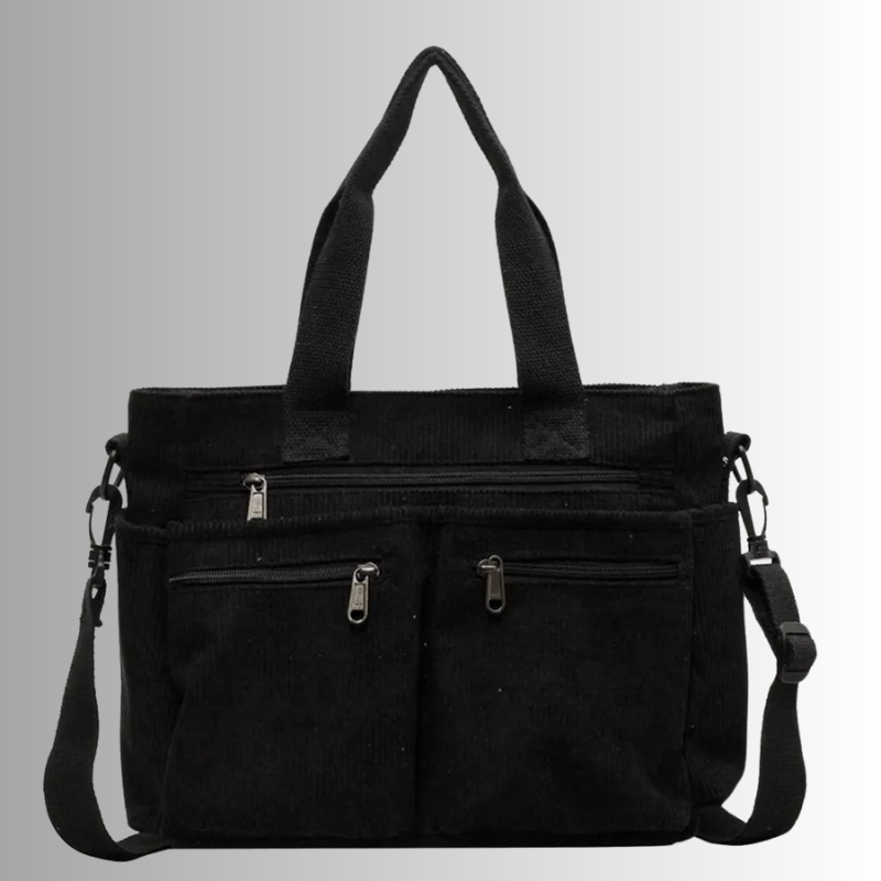 Urban Cord | Corduroy Tote Bag | Laptop Shoulder Bag-Fashion Nora