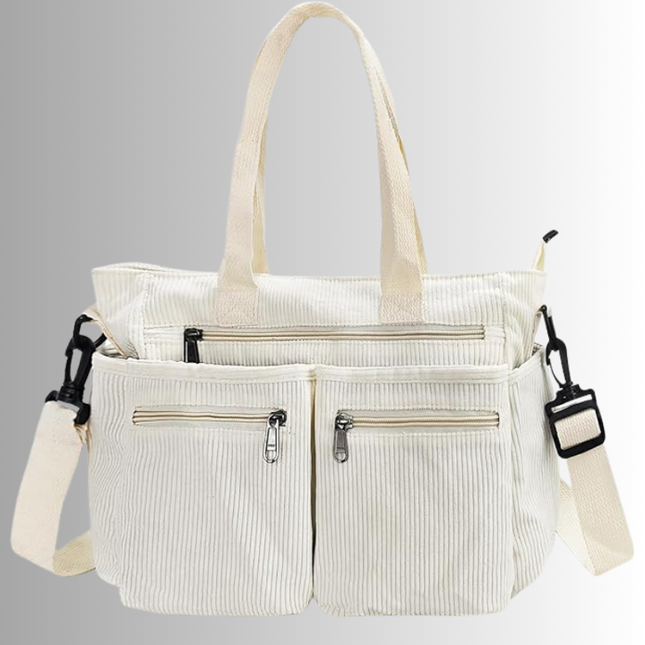 Urban Cord | Corduroy Tote Bag | Laptop Shoulder Bag-Fashion Nora