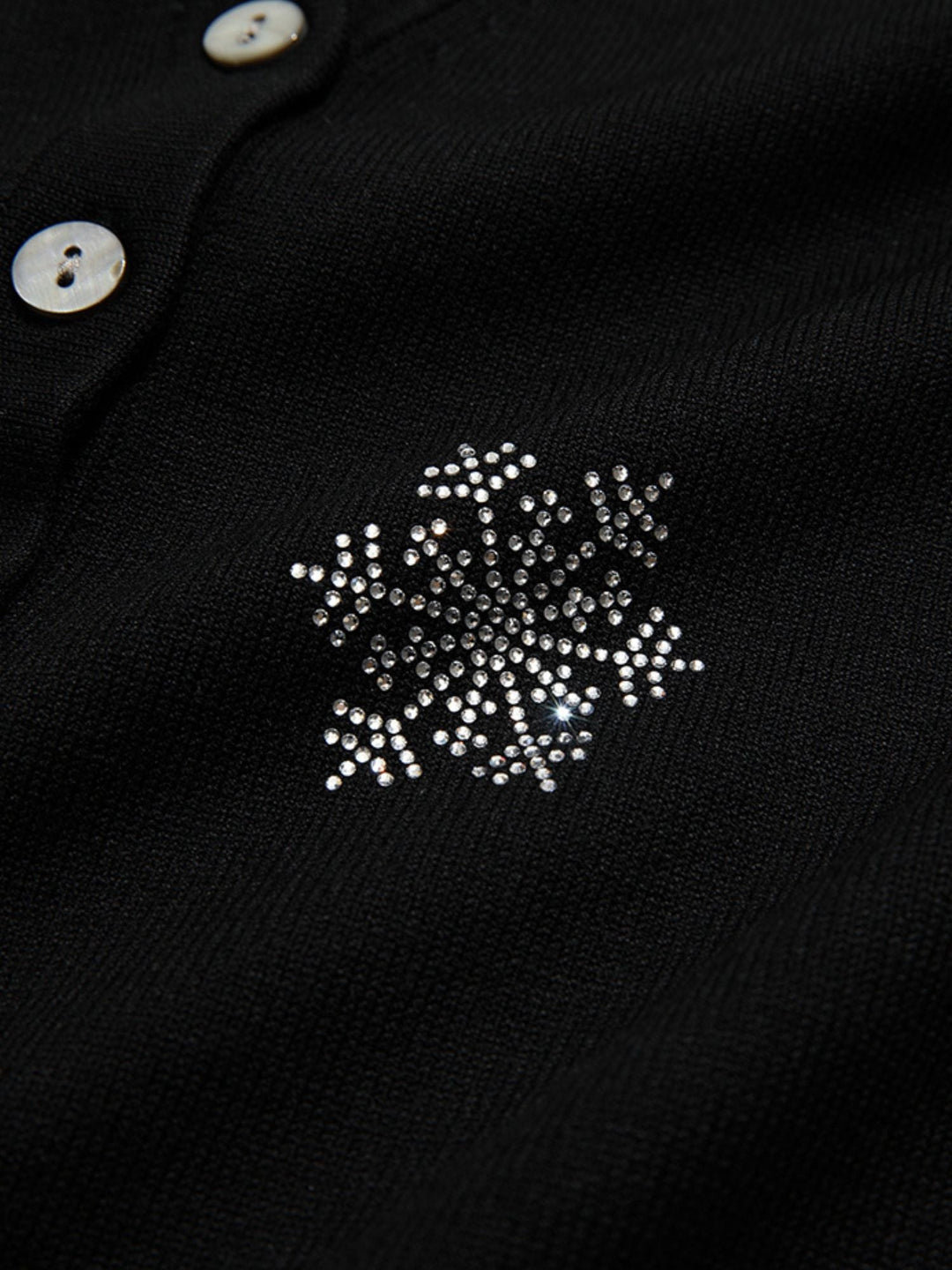 V-Neck Cardigan | Snowflake Embellishments | Button Front-Fashion Nora