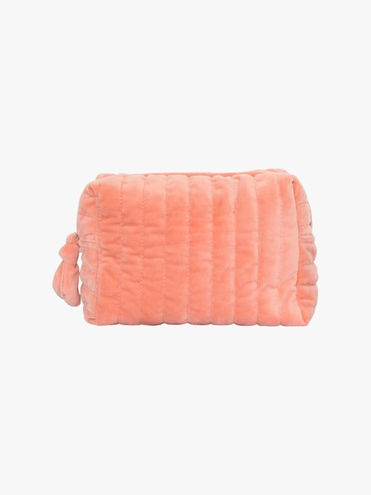 Velvet Makeup Bag Medium - Dusty Coral-Fashion Nora