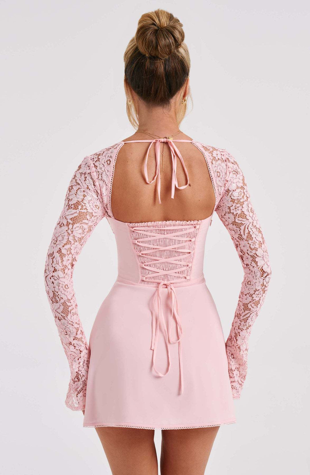 Vogue Lace Mini Dress-Fashion Nora