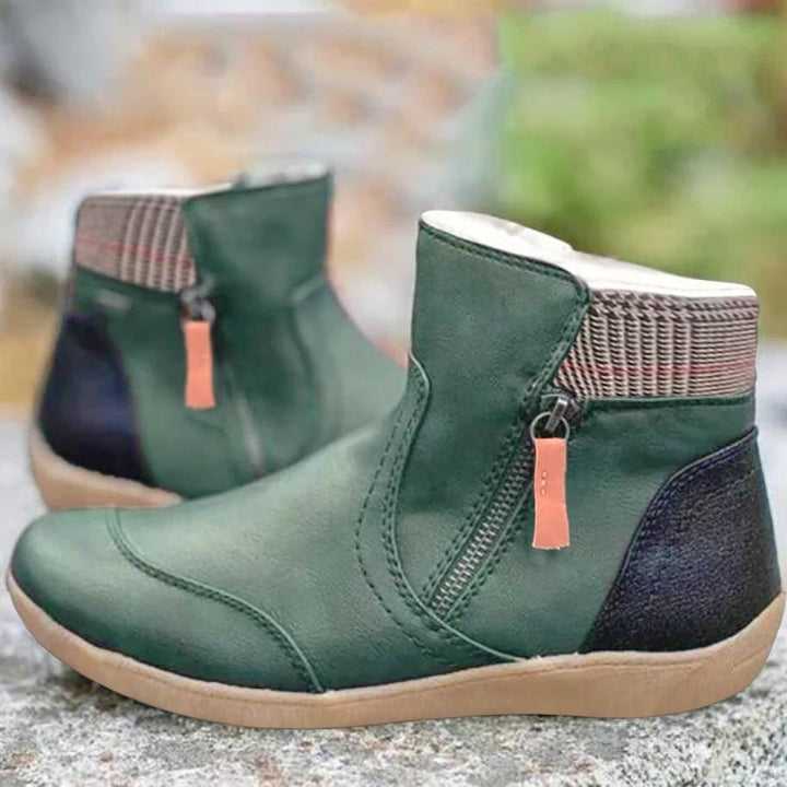 Waterproof Orthopaedic Ankle Boots | Side Zip | Knitted Cuff-Fashion Nora