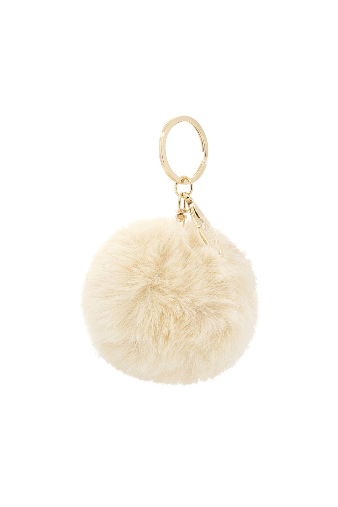 White Faux Fur Ball Purse Charm | Bag Charm | Keychain-Fashion Nora