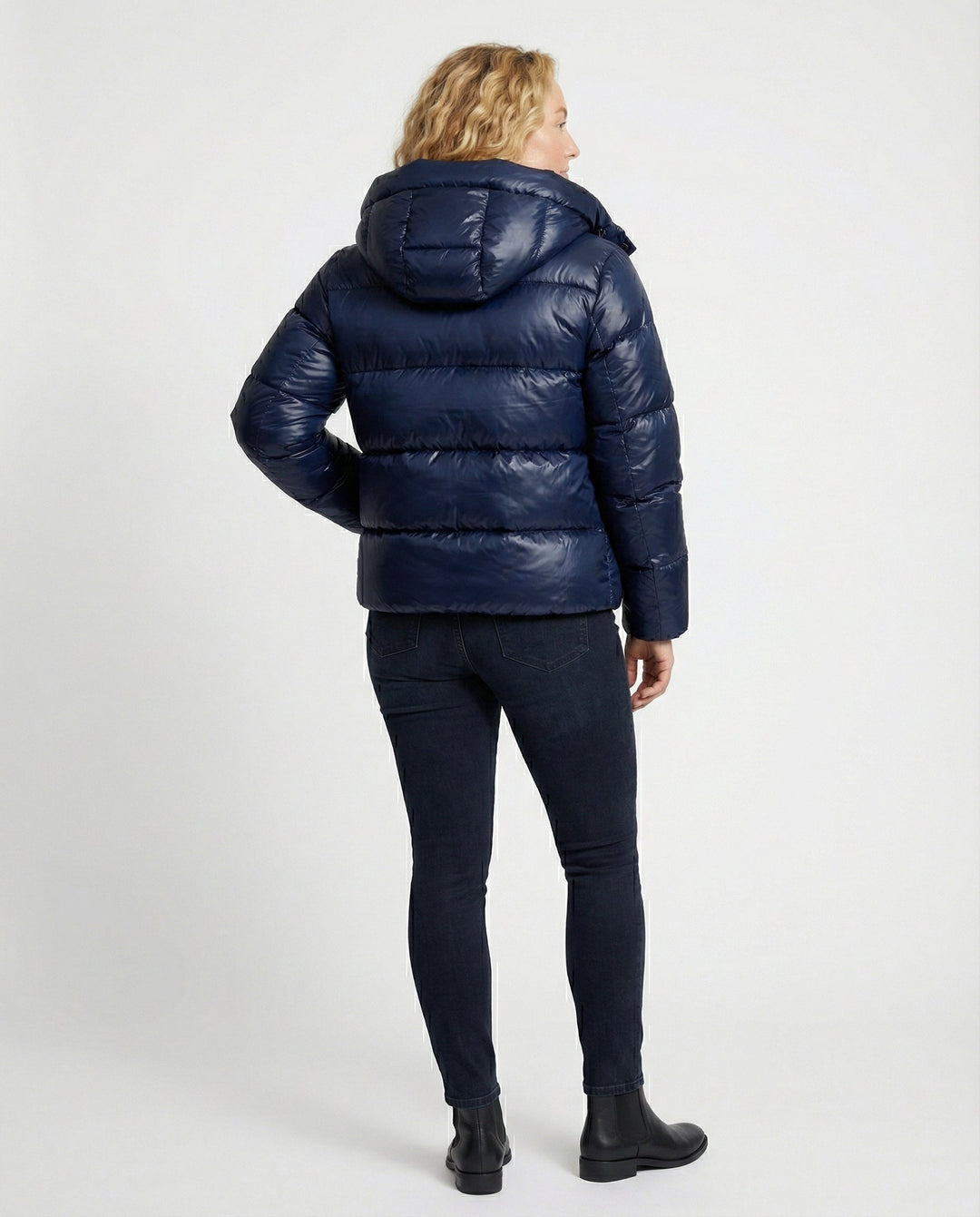 Women's Puffer Jacket | Hooded | Glossy Quilted | Side Pockets-Fashion Nora