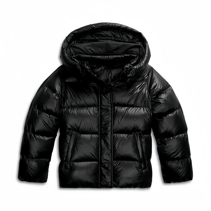 Women's Puffer Jacket | Hooded | Glossy Quilted | Side Pockets-Fashion Nora