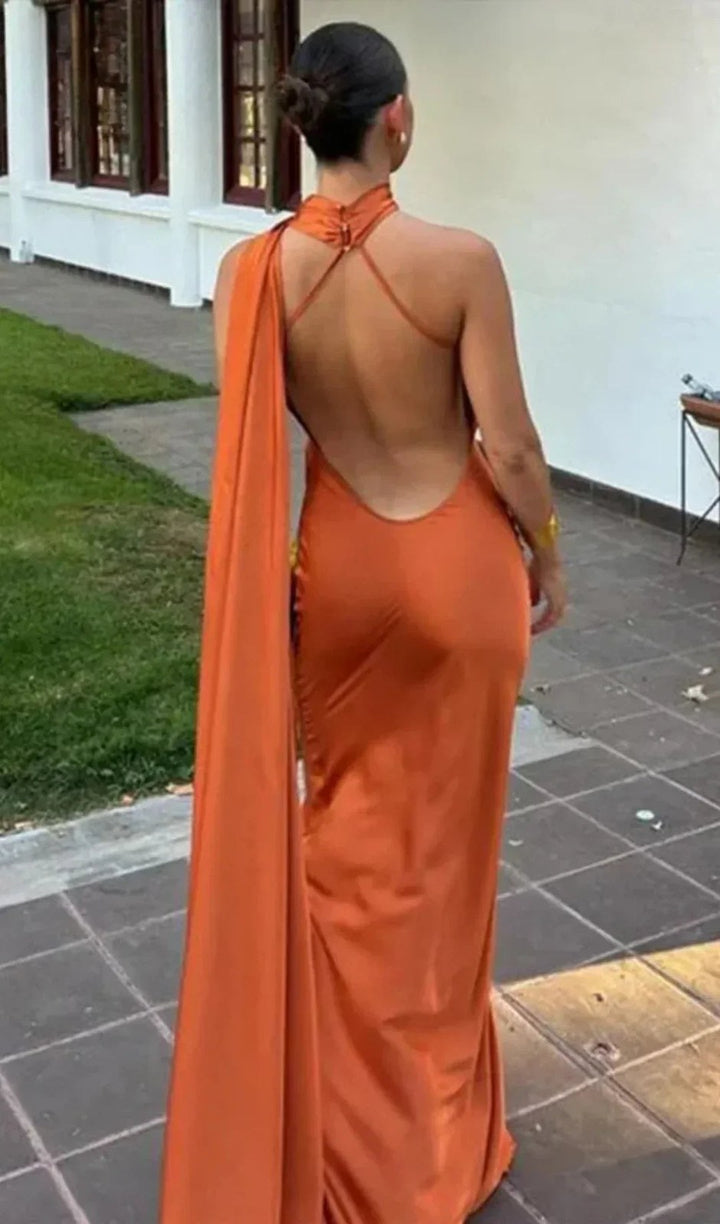 Maxi Dress | Draped One Shoulder Wedding Guest Formal-Fashion Nora