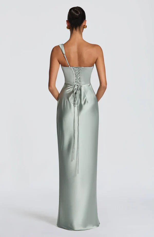 Maxi Dress | Strapless Lace Up Back | Wedding Guest-Fashion Nora