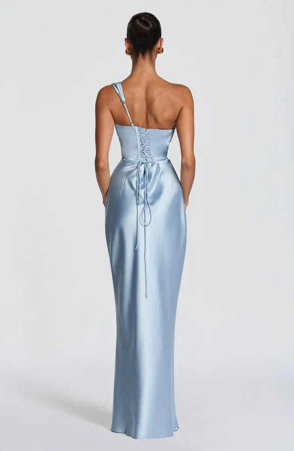 Maxi Dress | Strapless Lace Up Back | Wedding Guest-Fashion Nora