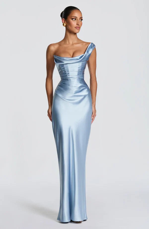 Maxi Dress | Strapless Lace Up Back | Wedding Guest-Fashion Nora