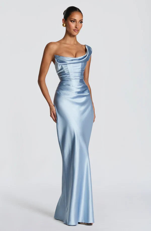 Maxi Dress | Strapless Lace Up Back | Wedding Guest-Fashion Nora