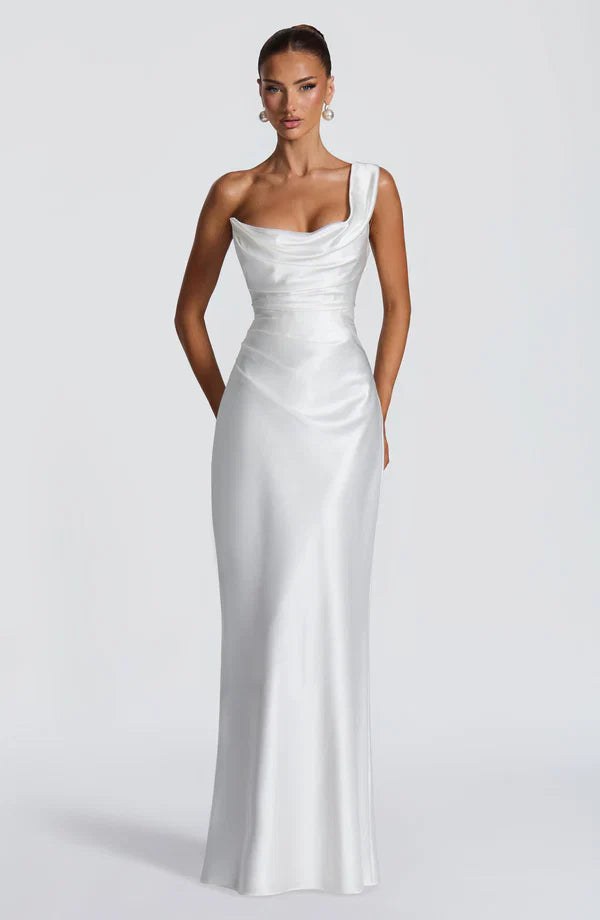 Maxi Dress | Strapless Lace Up Back | Wedding Guest-Fashion Nora