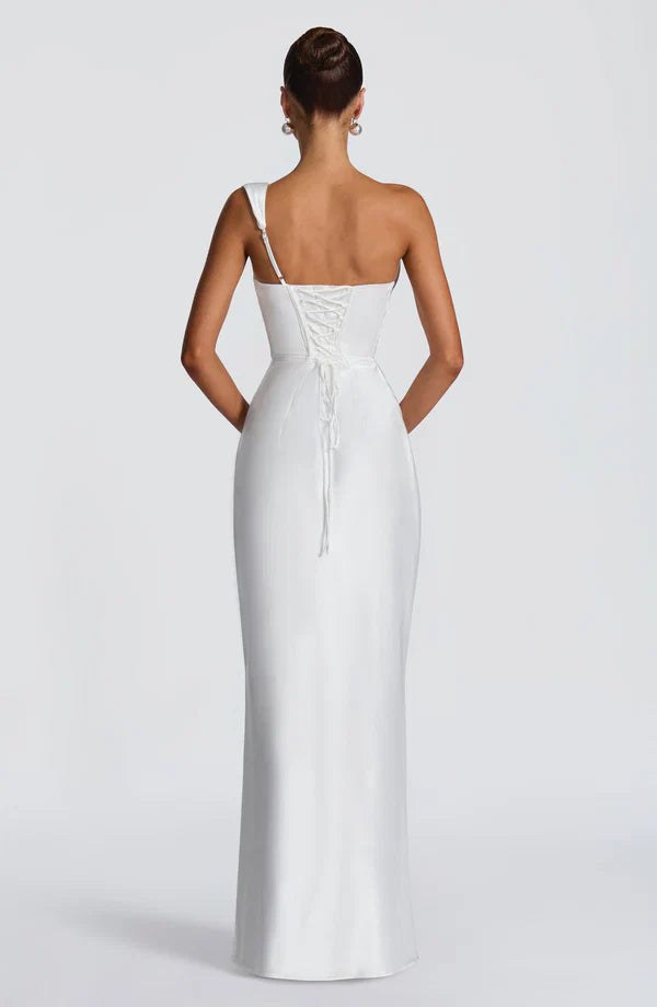 Maxi Dress | Strapless Lace Up Back | Wedding Guest-Fashion Nora