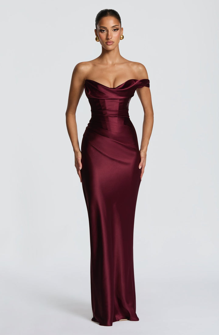 Maxi Dress | Strapless Lace Up Back | Wedding Guest-Fashion Nora