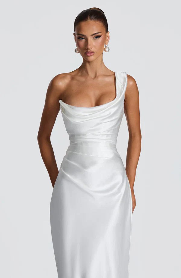 Maxi Dress | Strapless Lace Up Back | Wedding Guest-Fashion Nora