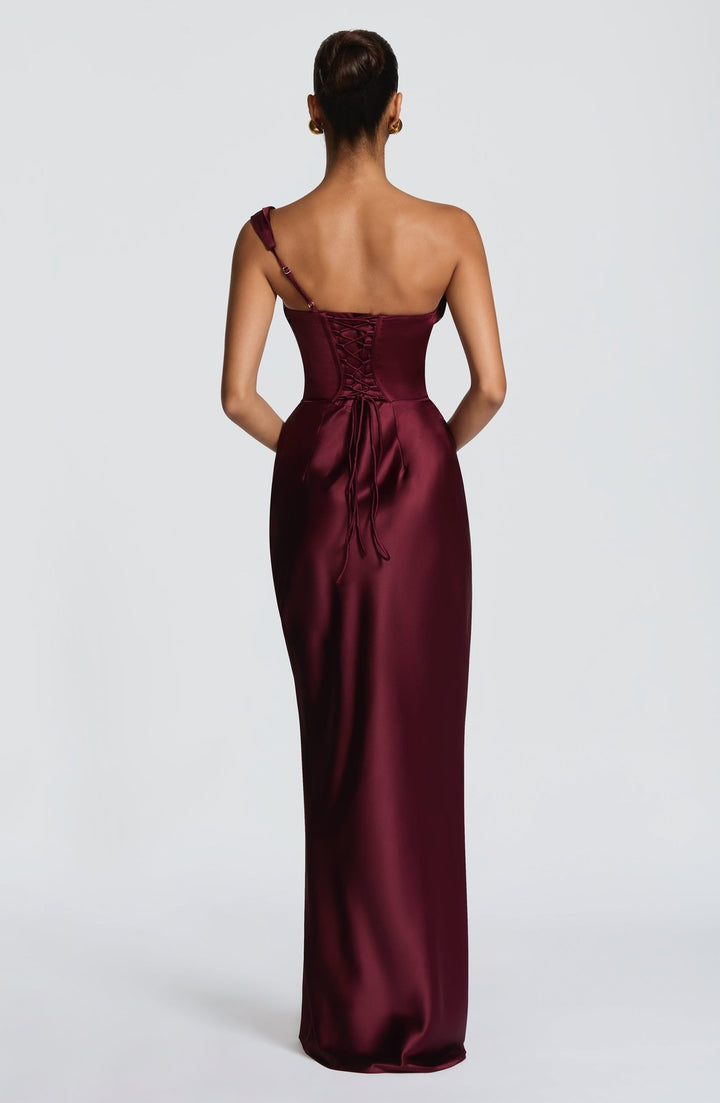 Maxi Dress | Strapless Lace Up Back | Wedding Guest-Fashion Nora