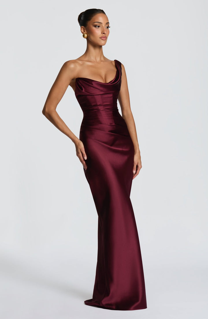 Maxi Dress | Strapless Lace Up Back | Wedding Guest-Fashion Nora